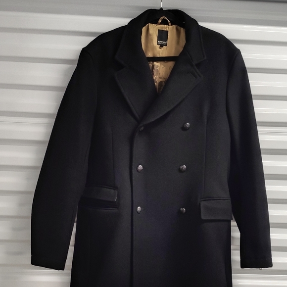 "Criminal Clothing" Other - VTG RARE Y2K UK Classic WOOL Mens Sz L Double Breasted Coat w Crime Scene Lining